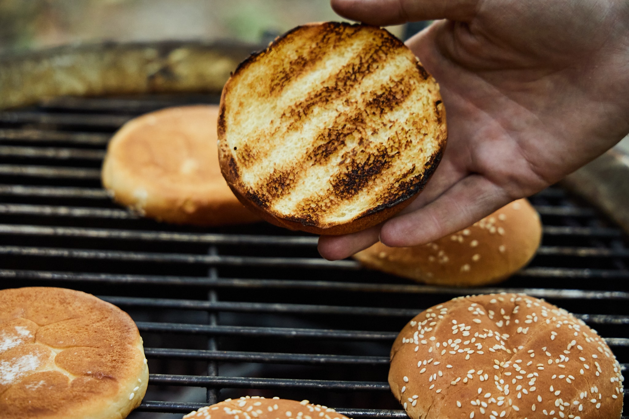 grilled burger buns