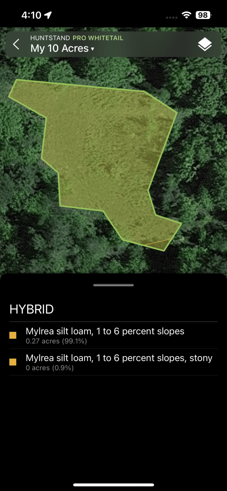 Saving the shape as a food plot allows you to click on the shape and view soil info for the area.