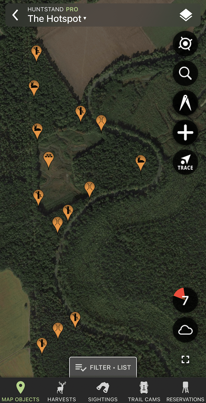 Early Season Stand Locations 6